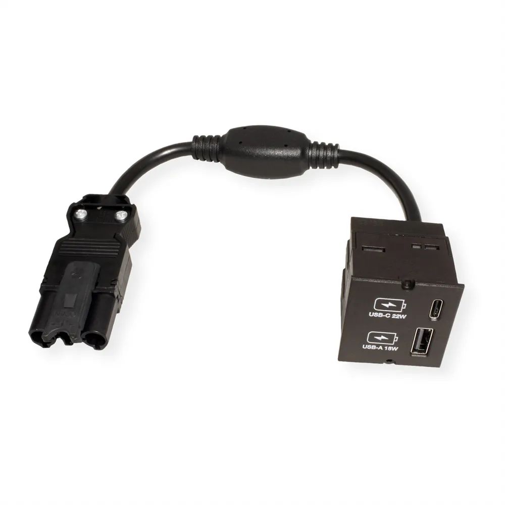 BACHMANN Keystone Modul USB Doppelcharger 1xUSB-A, 1xUSB-C max. 22W