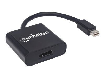 Manhattan Aktiver Mini-DisplayPort auf HDMI-Adapter, Mini-DisplayPort-Stecker auf HDMI-Buchse, 4K@60Hz, schwarz, Polybagverpackung
