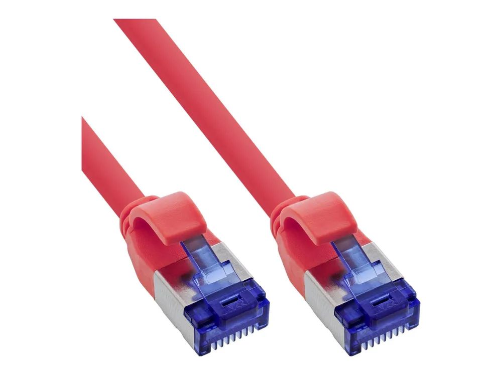 InLine Patchkabel Slim - Cat.6A - S/FTP - TPE (LSZH) flexibel - PoE - rot - 15m