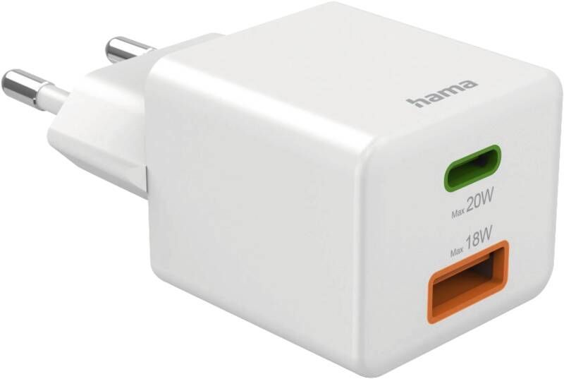 Hama 201991 Mini-Lader, 1 USB-C+A, 20W