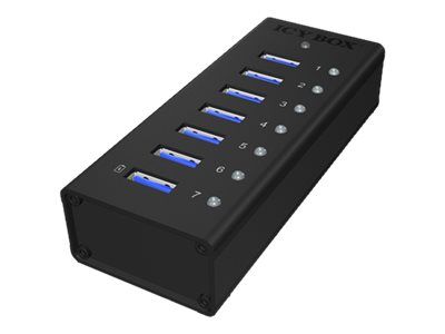 ICY BOX IB-AC618 - Hub - 7 x SuperSpeed USB 3.0