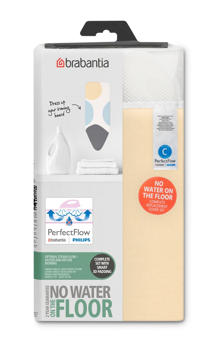 Brabantia Baumwollbezug C, 124x45cm, Perfect Flow, Spring Bubbles