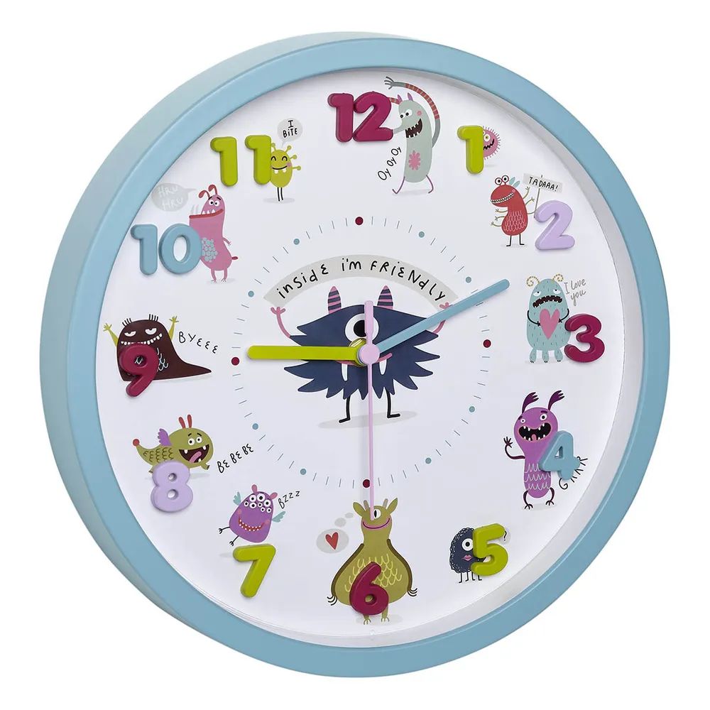 TFA Kinder-Wanduhr LITTLE MONSTERS