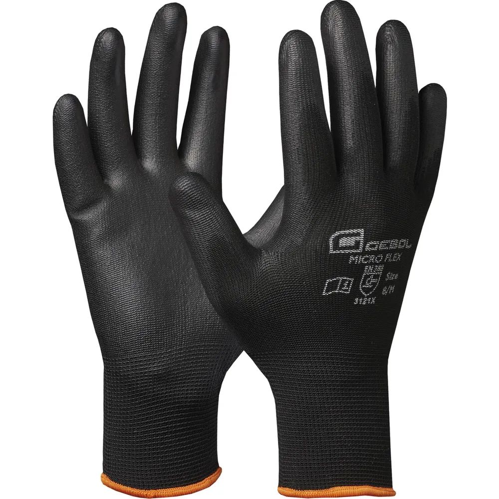 GEBOL Schutzhandschuh Micro Flex schwarz Größe 10