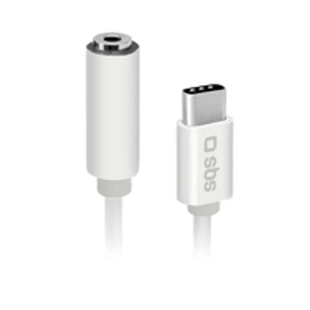 SBS TEINTJACKTYCFMW - Weiß - 3.5mm - USB C - 0,09 m - Weiblich - Männlich