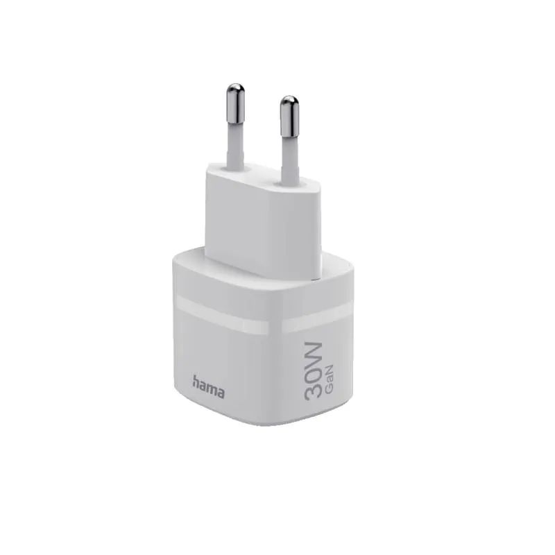 Hama Schnellladegerät, GaN, USB-C, PD, ZSP, 30 W, Weiß