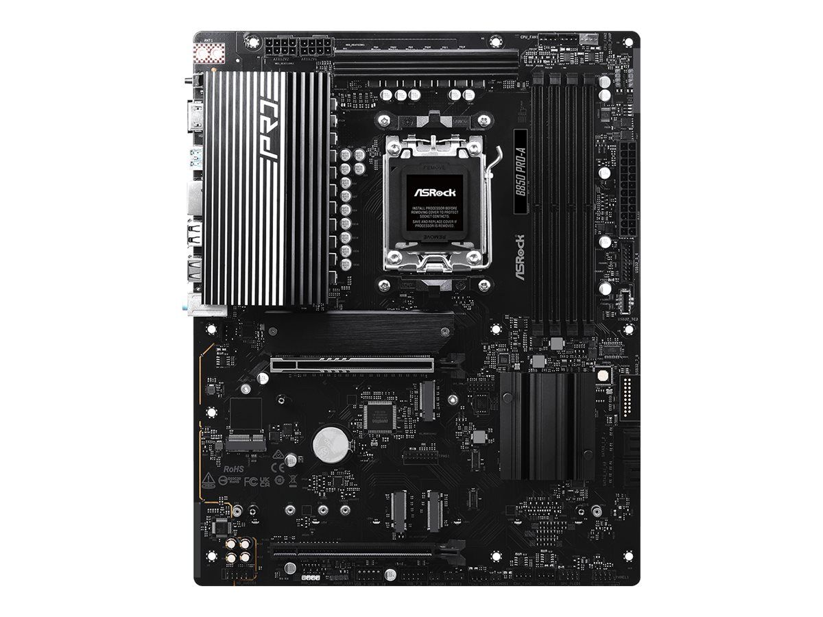 ASRock B850 Pro-A - Motherboard - ATX - Socket AM5 - AMD B850 Chipsatz - USB-C 3.2 Gen 2x2, USB-C 3.2 Gen 1, USB 3.2 Gen 1, USB-C 3.2 Gen2 - 2.5 Gigabit LAN - Onboard-Grafik (CPU erforderlich)