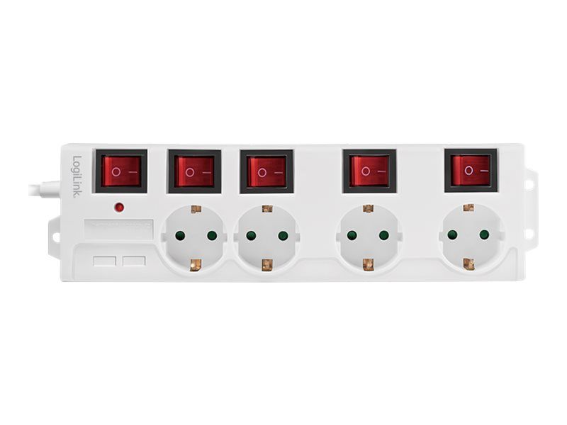 LogiLink Steckdosenleiste - Wechselstrom 250 V - 3680 Watt - Ausgangsanschlüsse: 4 (4 x CEE 7/3)