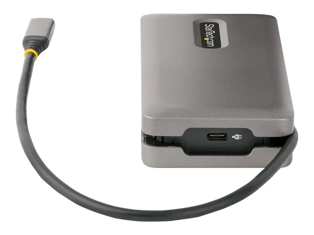 StarTech.com USB-C Multiport Adapter, 4K 60Hz HDMI/DP Video, 3-Port USB Hub, 100W Power Delivery Pass-Through, GbE, USB Type-C Travel Dock w/ Charging, 1ft/30cm Wrap-Around Cable - Mini Laptop Docking Station (DKT31CDHPD3)