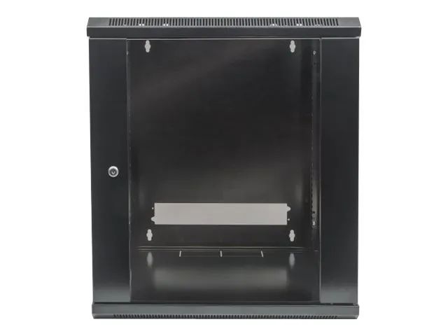Intellinet Network Cabinet, Wall Mount (Standard), 9U, Usable Depth 260mm/Width 510mm, Black, Flatpack, Max 60kg, 19", Metal & Glass Door, Back Panel, Removeable Sides,Suitable also for use on desk or floor,19",Parts for wall install (eg screws/rawl 