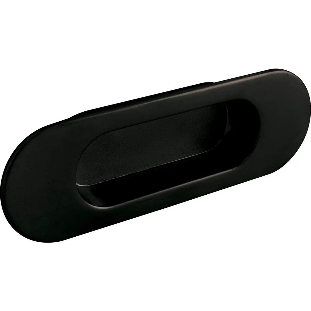 Estamp Muschelgriff Zalya Breite 110 mm, Einlassmaß 68 x 25 mm,ZN schwarz matt lackiert