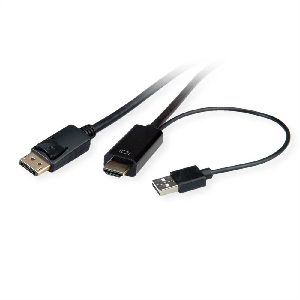 ROLINE HDMI-Kabel UltraHDTV - DisplayPort, ST/ST, schwarz, 2 m