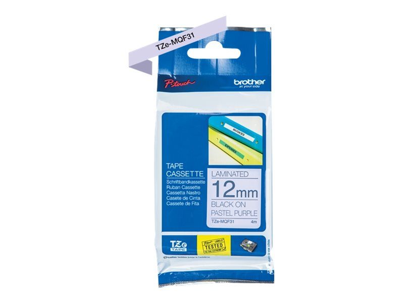 Brother TZe-MQF31 - Schwarz auf Pastelllila - Rolle (1,2 cm x 8 m)