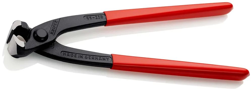KNIPEX Monierzange (Rabitz- oder Flechterzange) mit Kunststoff überzogen schwarz atramentiert 220 mm