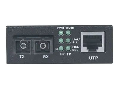 Intellinet Gigabit Ethernet Single Mode Media Converter, 10/100/1000Base-T to 1000Base-Lx (SC)