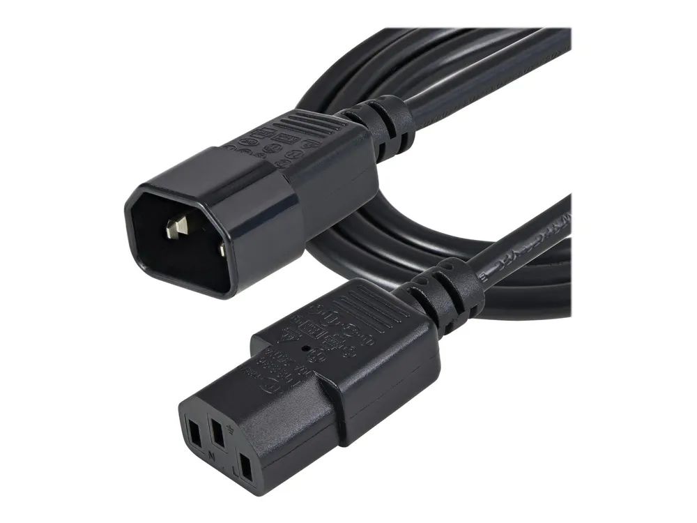 StarTech.com 1 m Stromkabel Verlängerung, C14 auf C13, 10A 125V, 18AWG, Stromkabel Verlängerung für Computer, IEC-320-C14 auf IEC-320-C13 AC Netzteil Stromkabel Verlängerung, UL gelistet (PXT1001M)