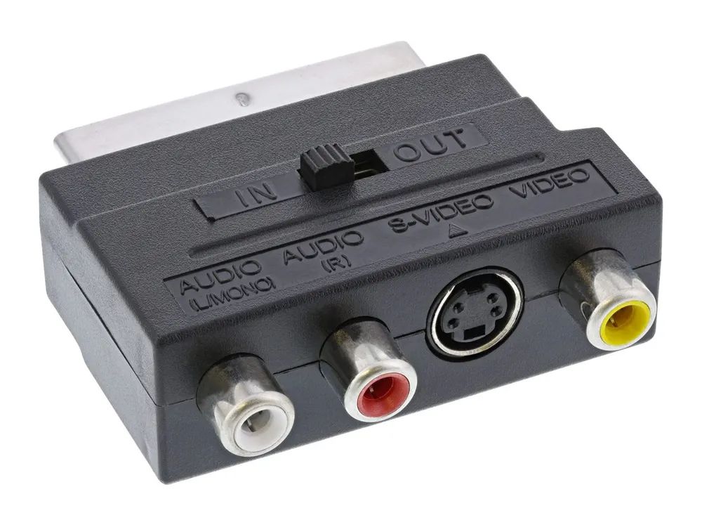 InLine Scart Adapter - Scart (in/out) an 3x Cinch Buchse und 1x S-VHS Buchse