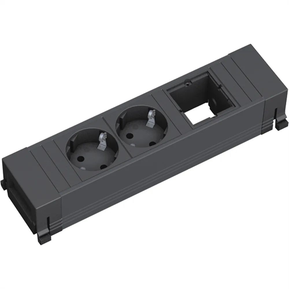BACHMANN POWER FRAME 2xCEE7/3 1xCM, Kunststoffprofil 0,2m GST18