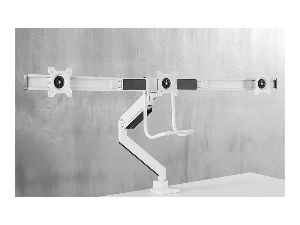 Neomounts NM-D775DX3 - Befestigungskit - Voll beweglich - für 3 LCD-Anzeigen - Aluminium - weiß - Bildschirmgröße: 43.2-61 cm (17"-24")