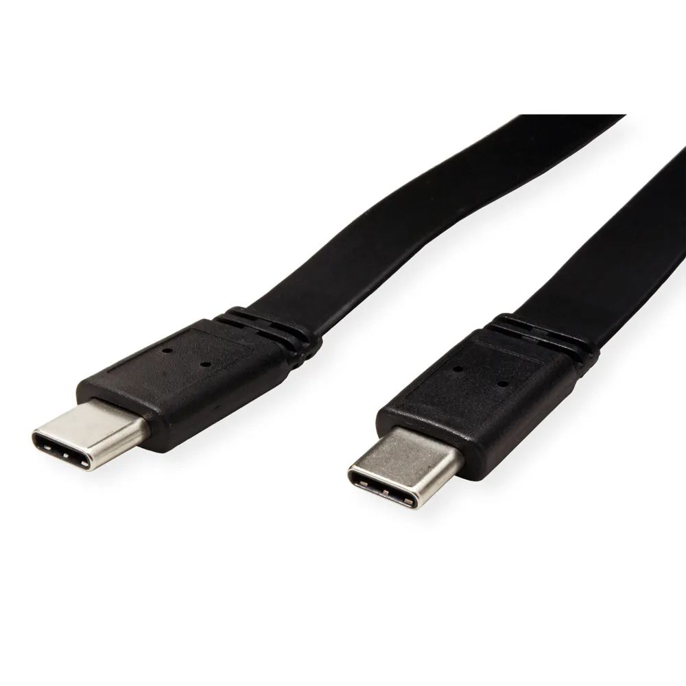 VALUE USB4 Gen 3 Kabel, C-C, ST/ST, 8K UHD-2, 40Gbit/s, Emark, 100W, extra-flach, schwarz, 0,5 m
