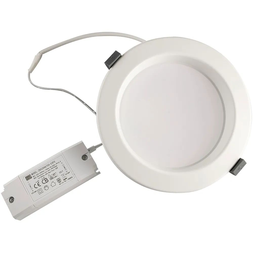 MCLED Einbauleuchte Faro IP44 10W 3000K ø 113mm weiß