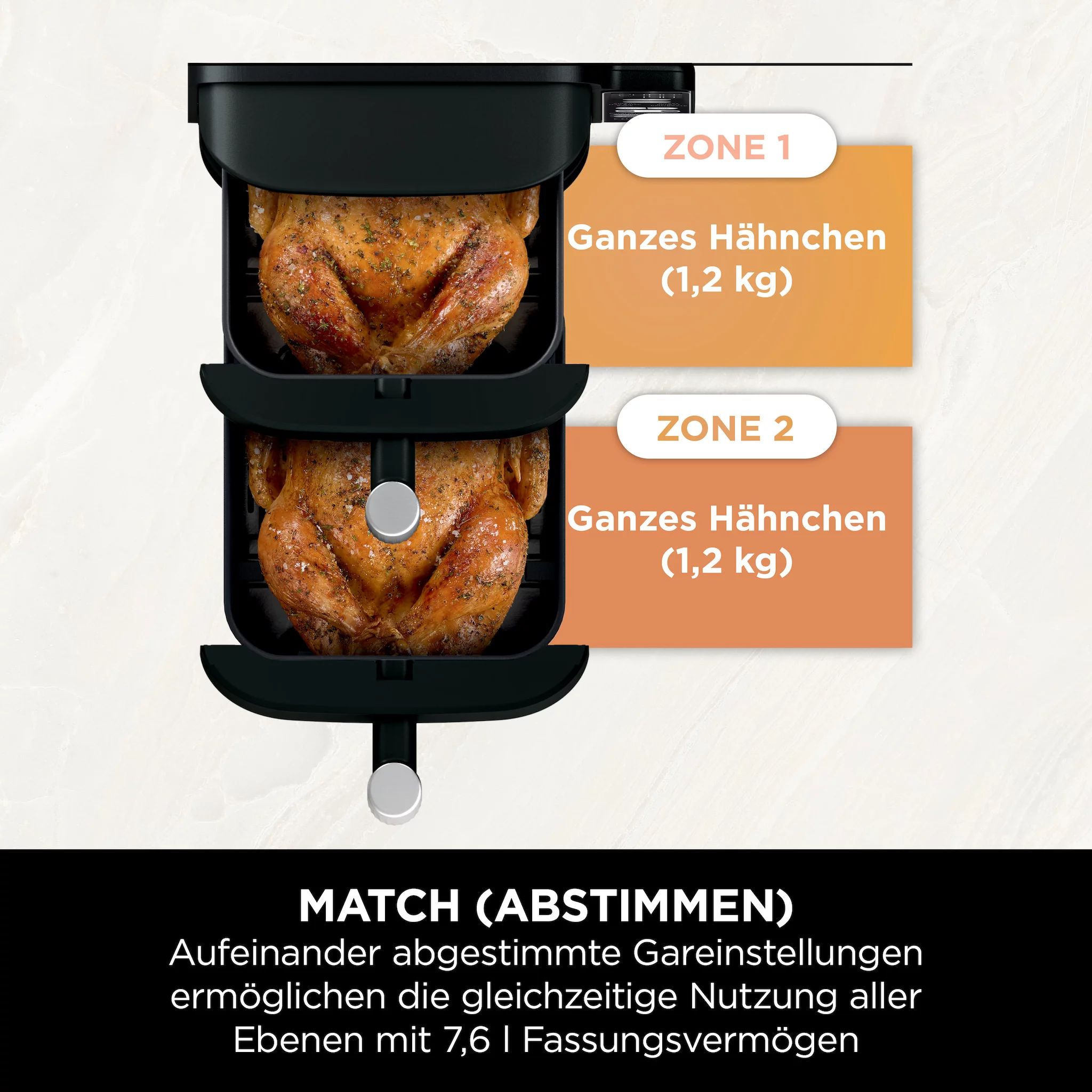 Ninja Double Stack 2-Ebenen Heißluftfritteuse 7,6 L - SL300EU