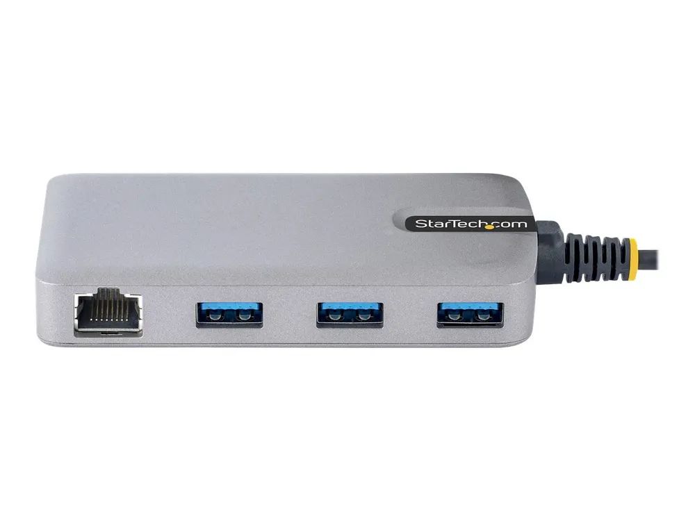 StarTech.com 3-Port USB Hub with Ethernet, 3x USB-A Ports, Gigabit Ethernet RJ45, USB 3.0 5Gbps, Bus-Powered, USB Hub w/ GbE and 1ft/30cm Long Cable, Portable Laptop USB Hub - USB Expansion Hub w/ Ethernet Adapter (5G3AGBB-USB-A-HUB)
