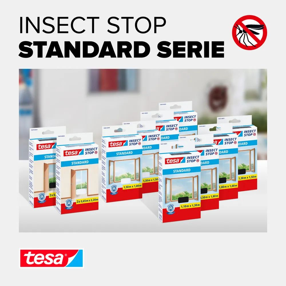 tesa® Insektenschutz Tür Standard 2,00 × 0,65 × 2,20m, weiß