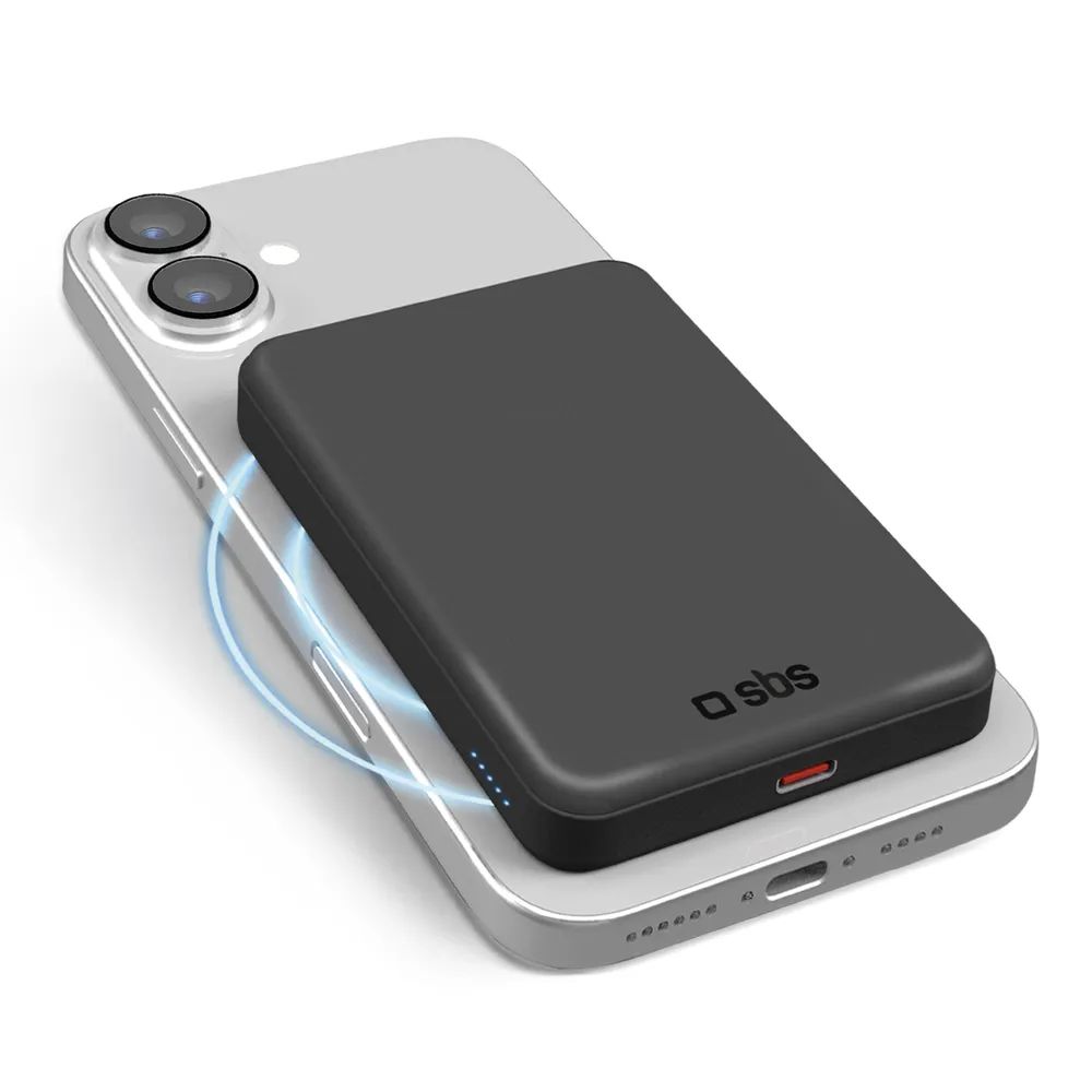 SBS Induktions QI2 Powerbank 20W PD, 5.000 mAh, MagSafe