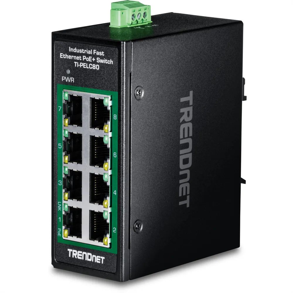 TRENDnet TI-PELC80 - Version V1.xR - Switch - industrial, mini - 8 x 10/100 (PoE+)