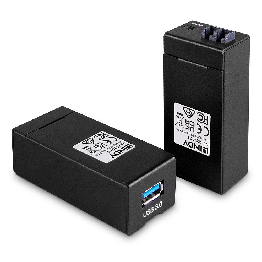 Lindy USB 3.1 Gen1 Fibre Optic Extender (Transmitter and Receiver units)