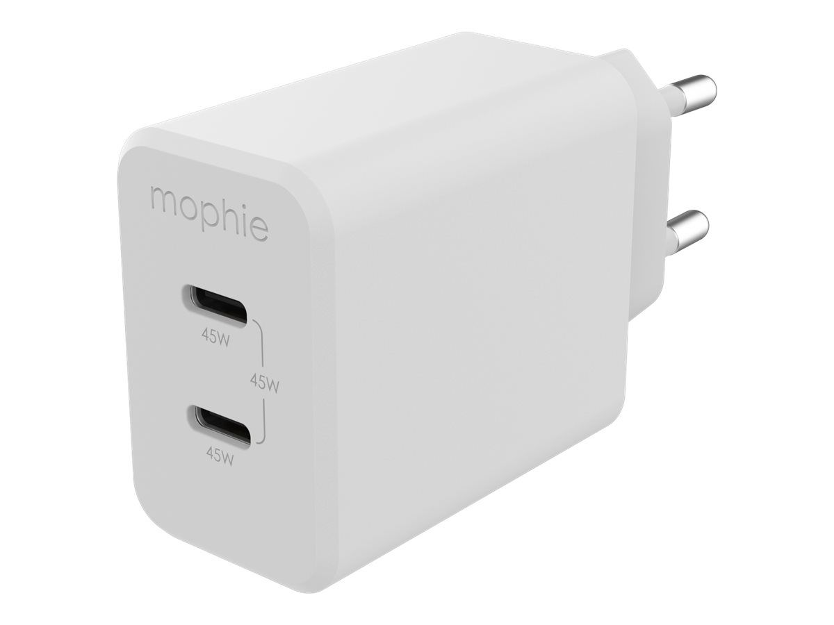 mophie speedport 45 - Netzteil - 45 Watt - Fast Charge, PD - 2 Ausgabeanschlussstellen (24 pin USB-C)