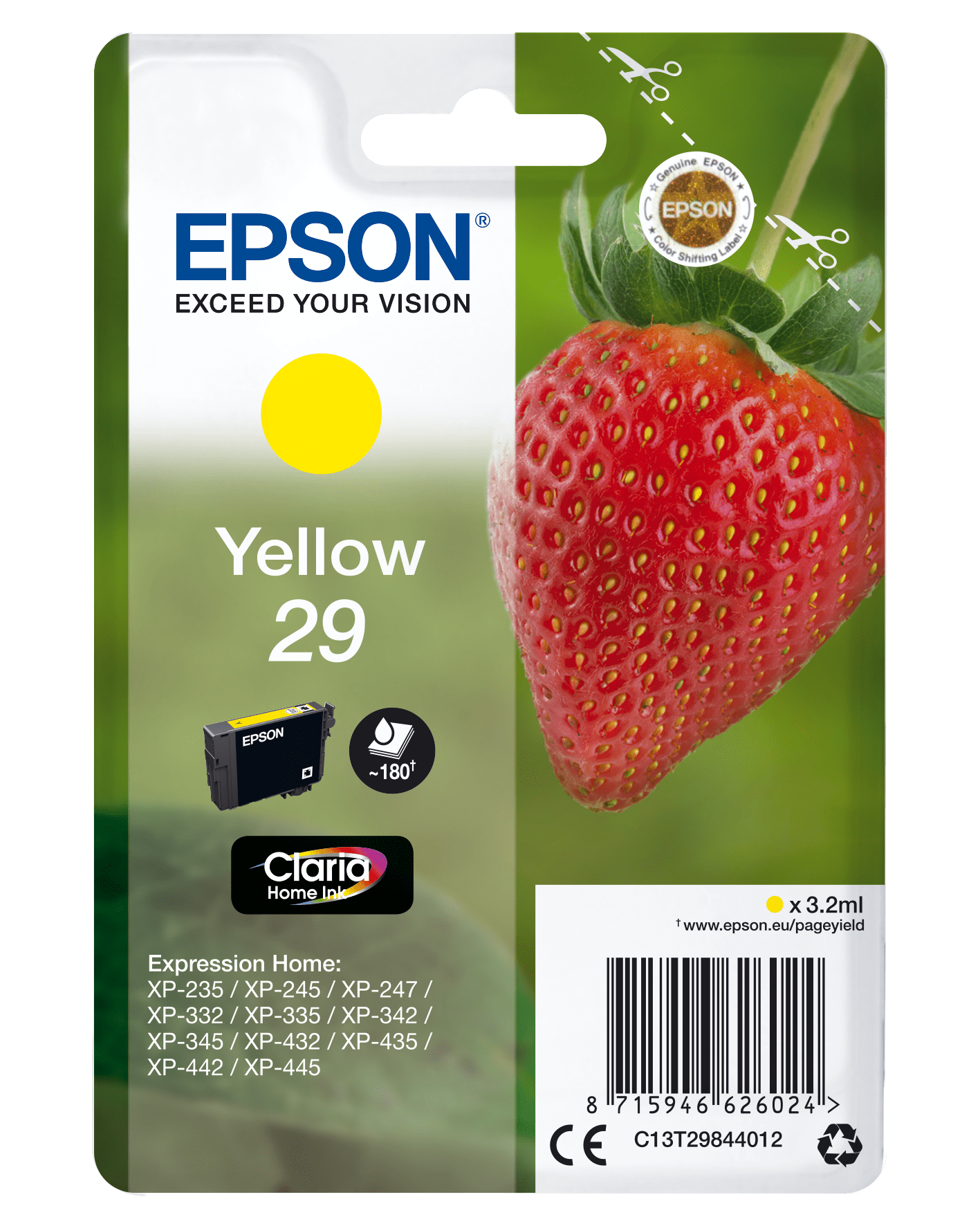 Epson 29 Tinte Erdbeere Single, Standard, gelb