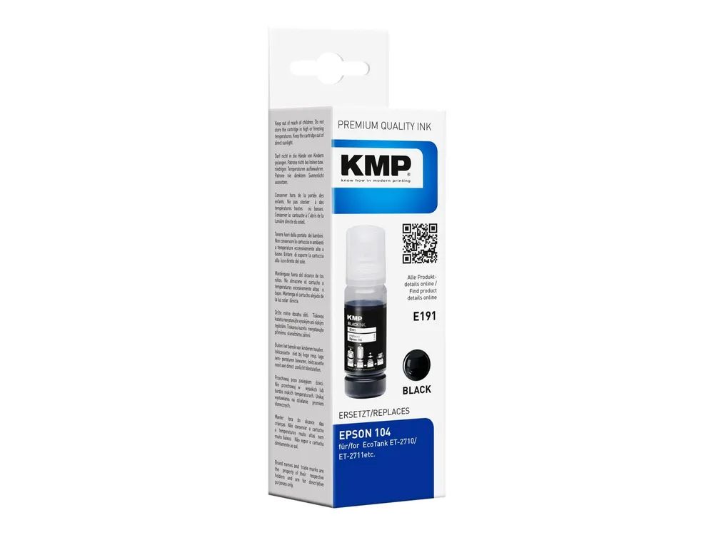 KMP E191 - 70 ml - Schwarz - kompatibel - Tintenbehälter (Alternative zu: Epson 104)