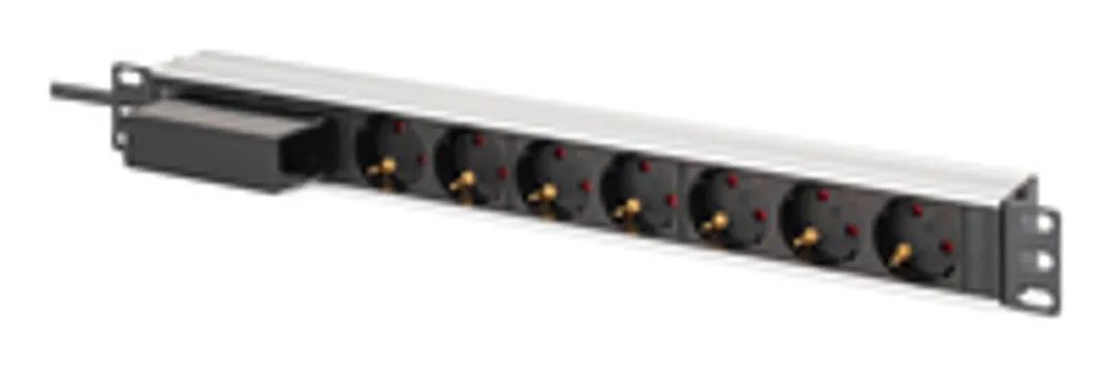 DIGITUS 1U Alu PDU rackmount. 6x safety outlet 1x outlet
