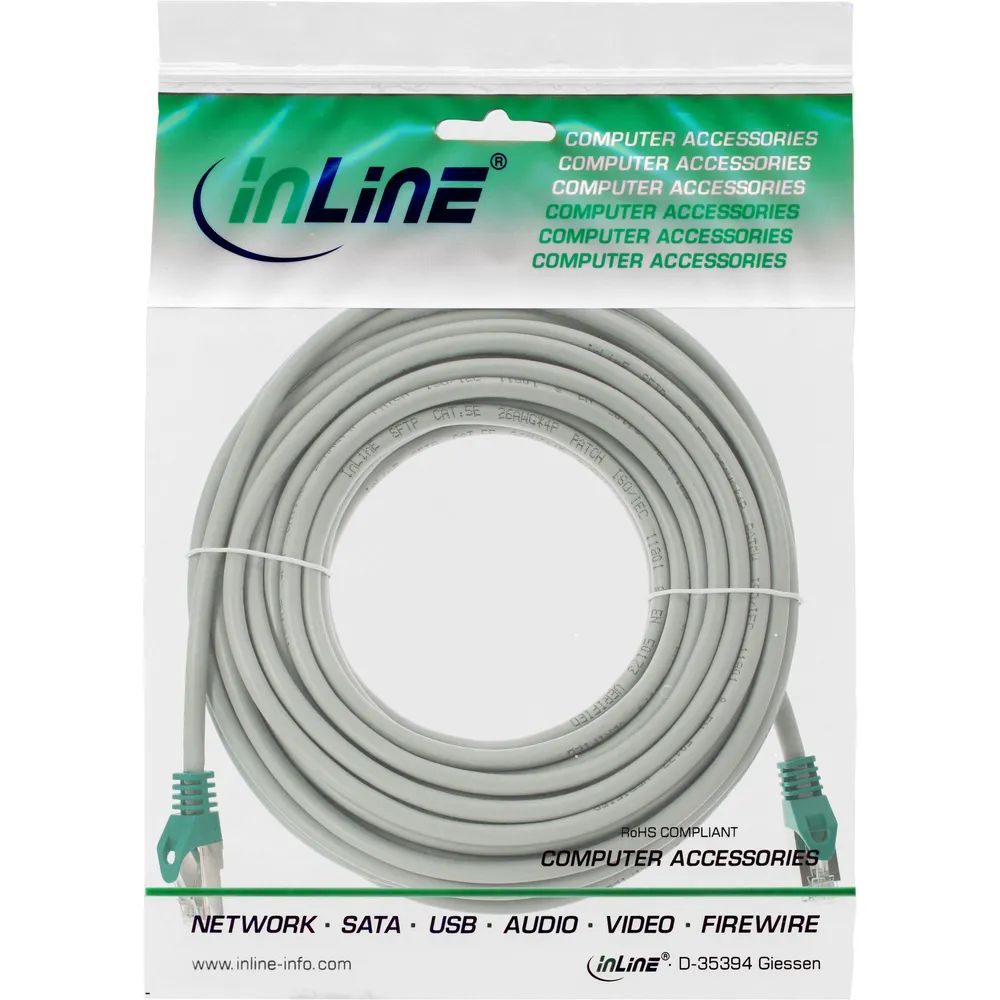 InLine Crossover Patchkabel - SF/UTP - Cat.5e - grau - 10m