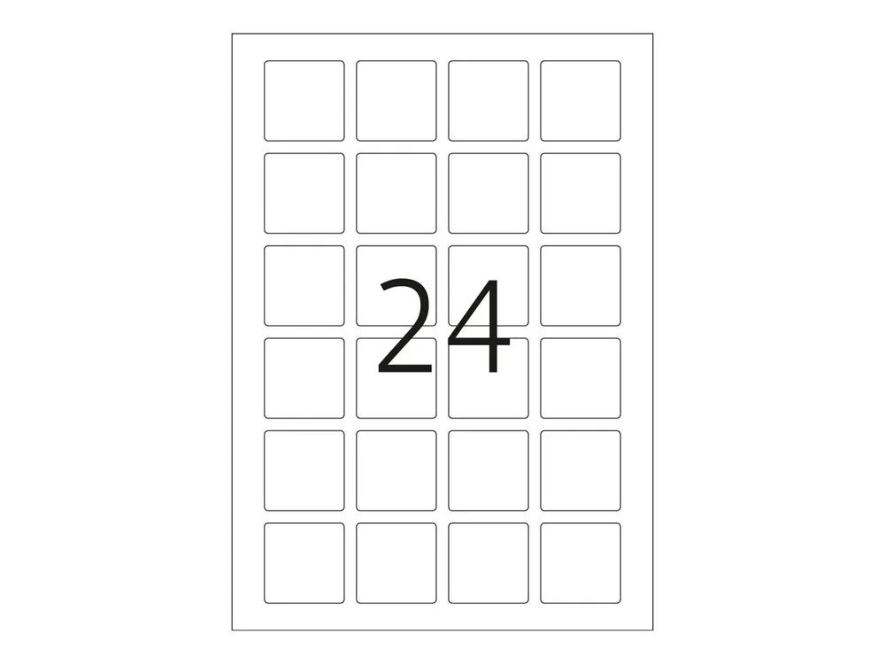 HERMA Special - Papier - matt - permanent selbstklebend - weiß - 40 x 40 mm 600 Etikett(en) (25 Bogen x 24)