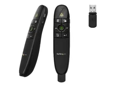 StarTech.com Drahtlose Präsentationsfernbedienung mit grünem Laserpointer - 27 m - Clicker für Mac und Windows (PRESREMOTEG)