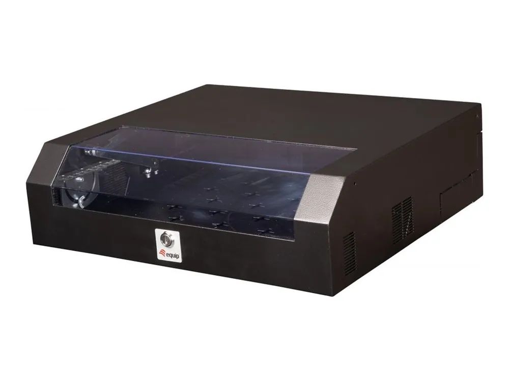 Equip Slim Flex - Schrank Netzwerkschrank - 500x475 mm, with steel front door, assembled - geeignet für Wandmontage - Schwarz, RAL 9005 - 5U - 48.3 cm (19")