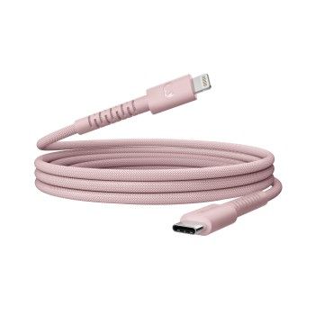 Fresh 'n Rebel USB-C zu Lightning silicone geflochtenes Kabel "FlexWave" 2m, Pastel Pink