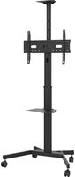 Vision VFM-F19 - Wagen - Höhe einstellbar - für LCD-Display / Mini-PC - Stahl - sandgestrahlt schwarz - Bildschirmgröße: 78.7-203cm (31"-80")