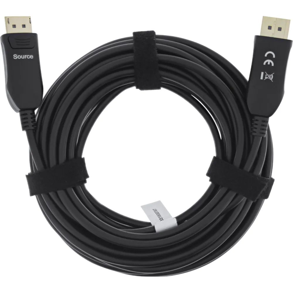 InLine DisplayPort 2.1 AOC Kabel - UHBR 13.5 - optisch - aktiv - schwarz - 30m