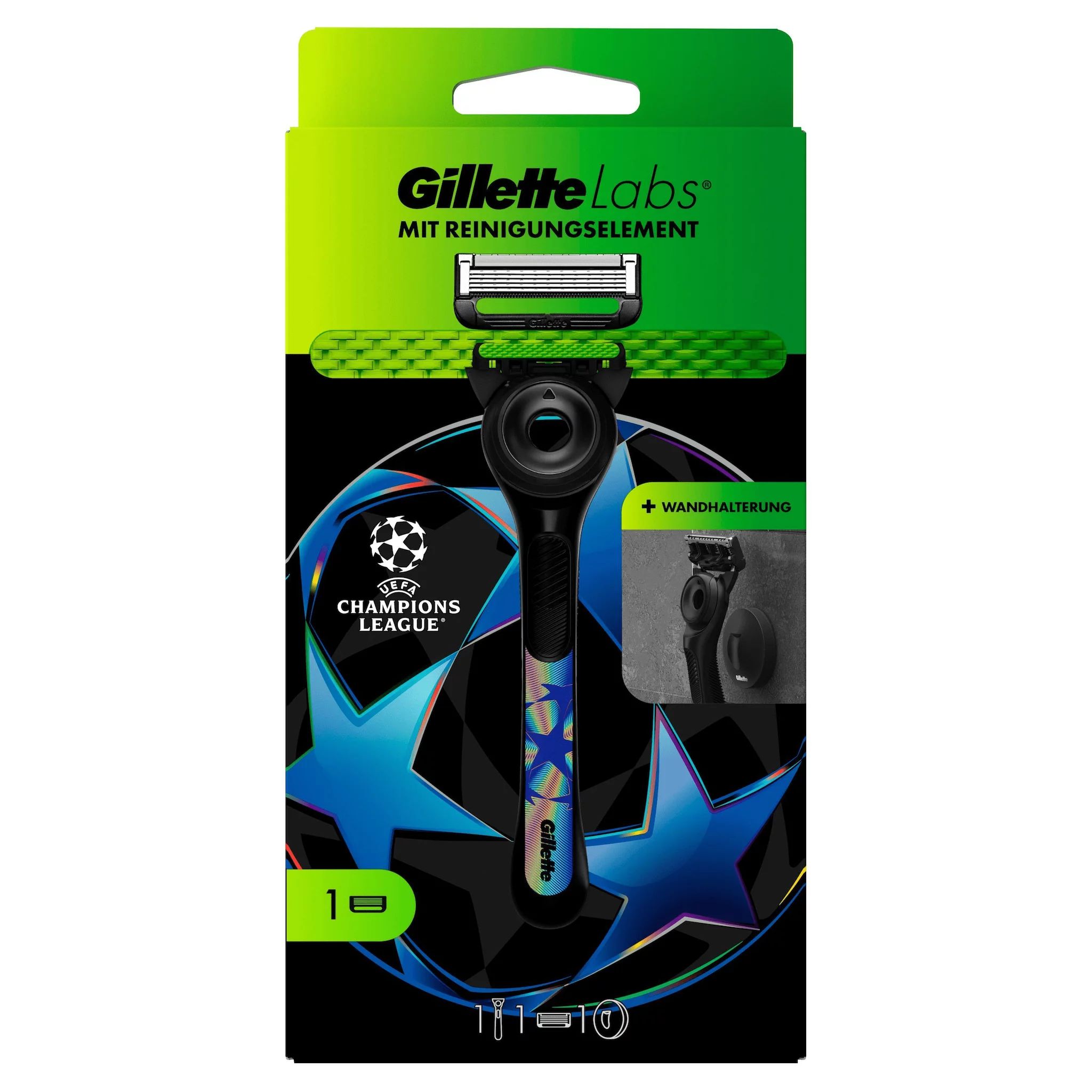 Gillette Labs Rasierapparat mit 1 Klinge + Duschanhänger "UEFA Champions League"