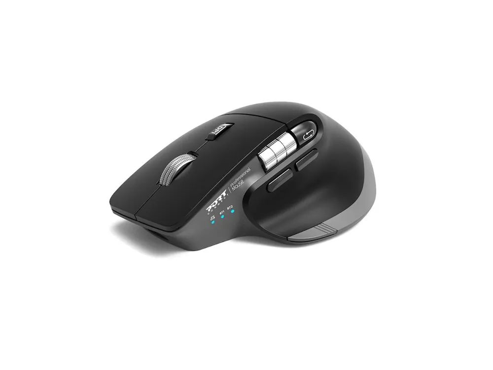 PORT Designs PORT Connect Professional ULTIMATE - Maus - wiederaufladbar - optisch - 6 Tasten - kabellos - 2.4 GHz, Bluetooth - kabelloser Empfänger (USB)