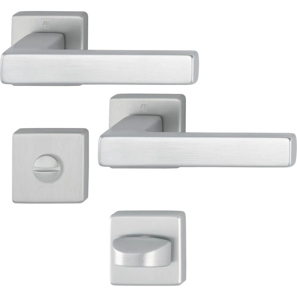 Hoppe Drückergarnitur AUSTIN - auf Rosette WC, Aluminium edelstahlfarbig matt