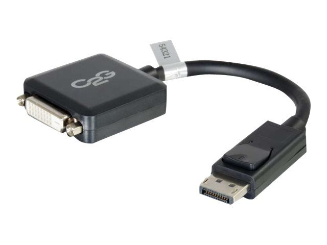 C2G 8in DisplayPort to DVI-D Adapter - DP to DVI D Adapter - Black - M/F - Videoadapter - DisplayPort (M)
