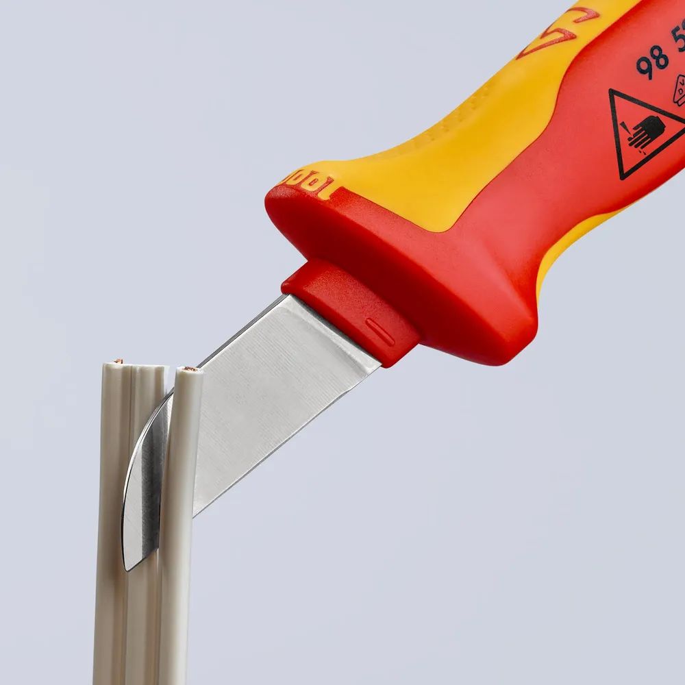 KNIPEX Kabelmesser mit gerader Klinge, 50 mm, VDE 2-K