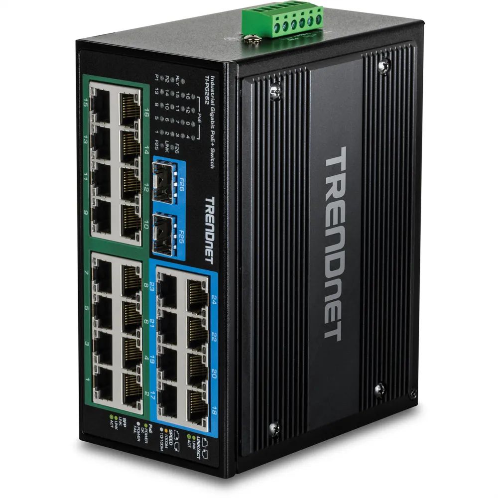 TRENDnet Hardened Industrial - Switch - 16 x 10/100/1000 (PoE+)