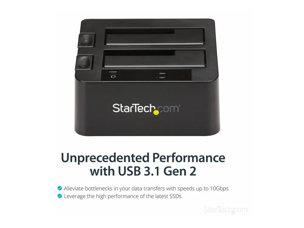 StarTech.com Dual-Bay USB 3.1 to SATA Hard Drive Docking Station, USB 3.1 (10 Gbps)