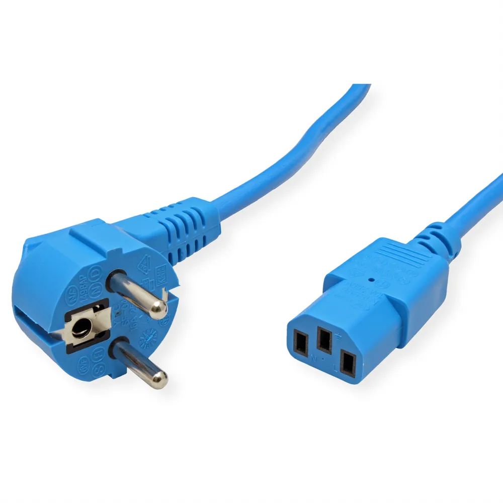 ROLINE Netzkabel, gerade IEC-Buchse, blau, 1,8 m